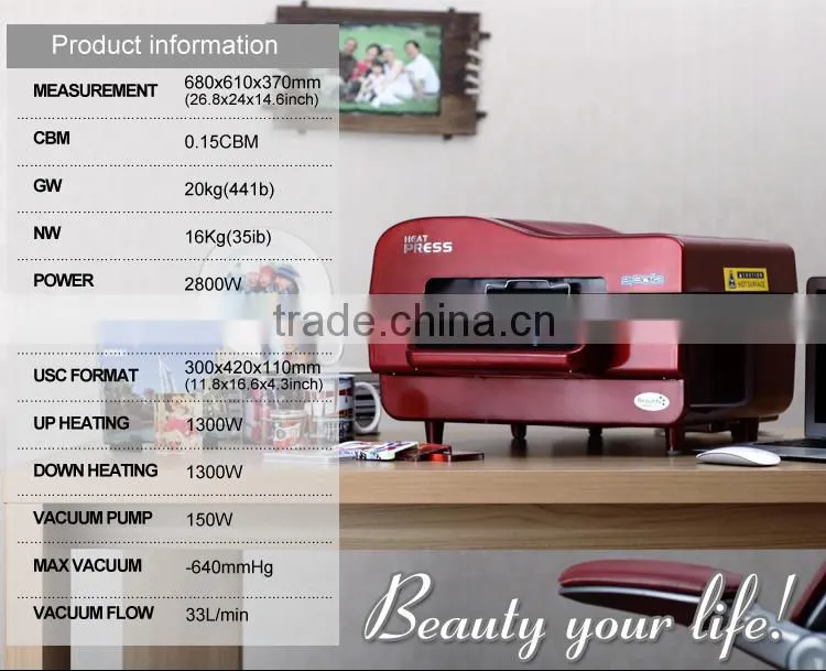 Sunmeta factory directly 3D vacuum sublimation machine With CE (ST-3042)
