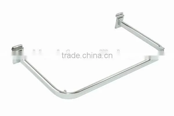 Slatwall Chrome Clothing Hanging Rail Supermarket Display Shelf