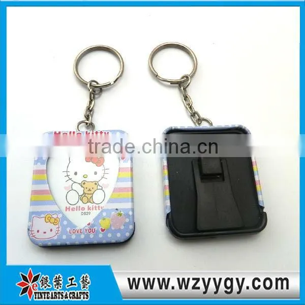 rectangle picture photo frame keychain, metal keyring