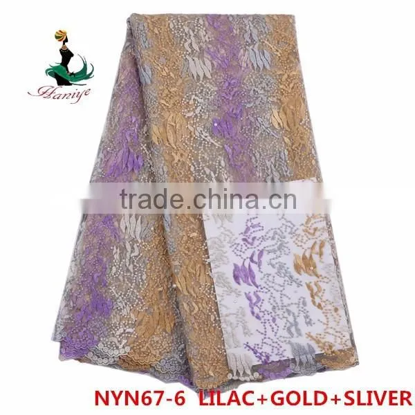 2016 Haniye Wholesale fashion tulle lace french lace/african tulle lace fabric/NYN67