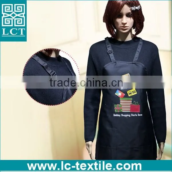 wholesale in stcok supermaket uniform black women apron for workshop