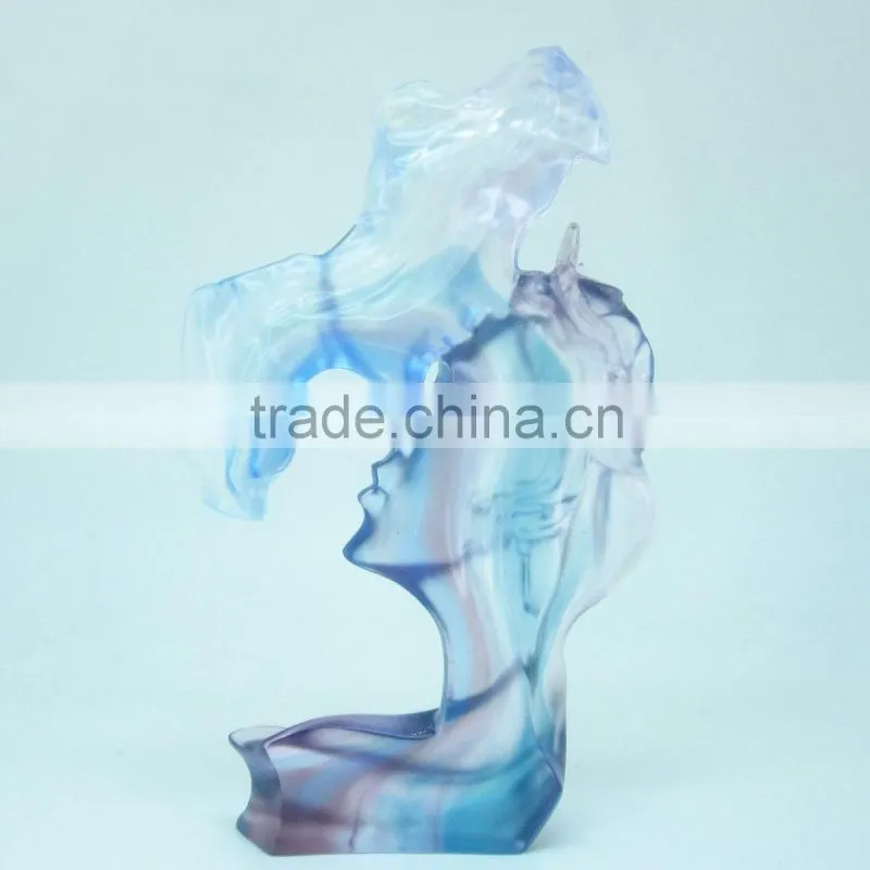 BJ005 pate de verre crystal statue souvenir