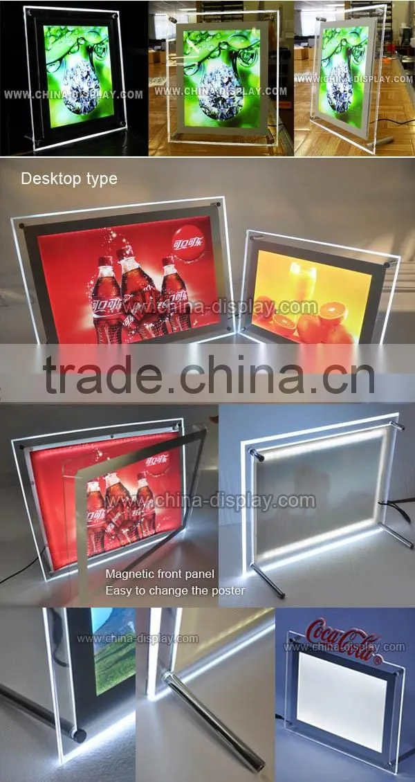 Crystal Acrylic LED Light Box A3 A4 Table Display LED Light Box