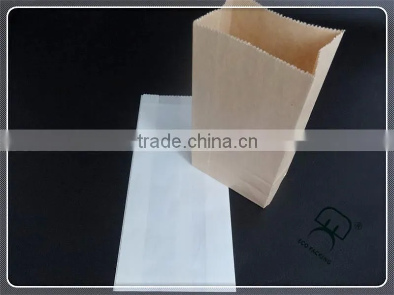Food grade greaseproof paper bread bag,paper bag for fast food