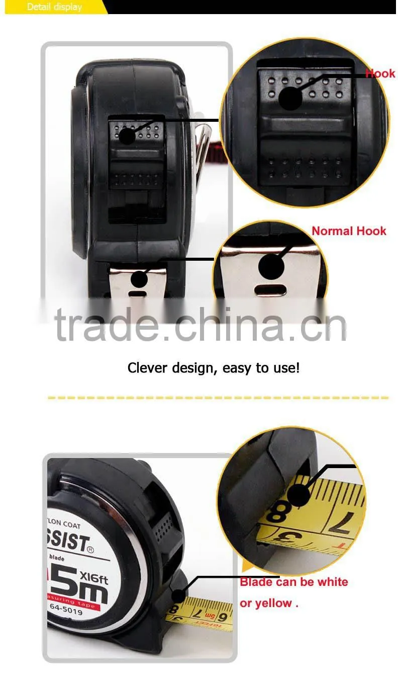 64 Co-molded Rubber case Steel measure tape