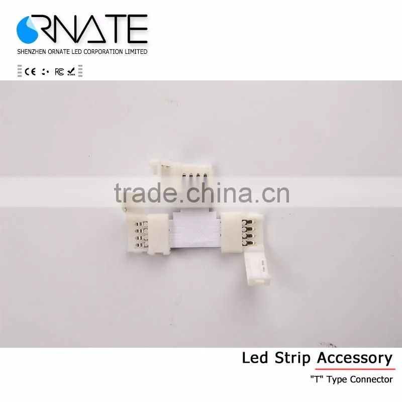 10mm 4 pin RGB solderless 5050 led strip connector