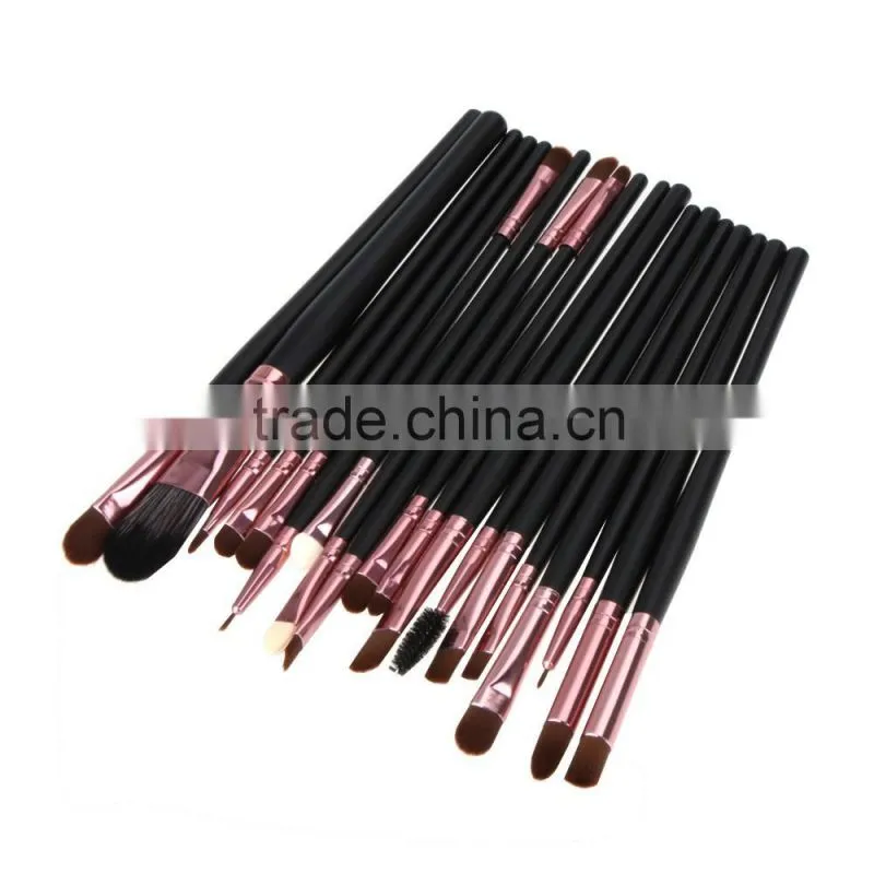 Newest 20pcs professional makeup brush set with black handle