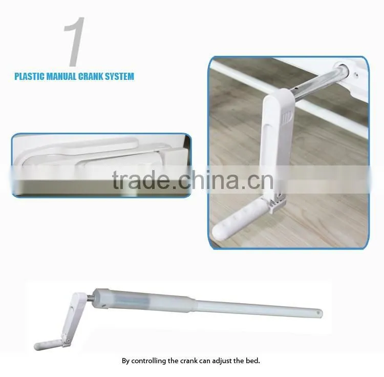 2 function adjustable manual hospital double bed manufacturer