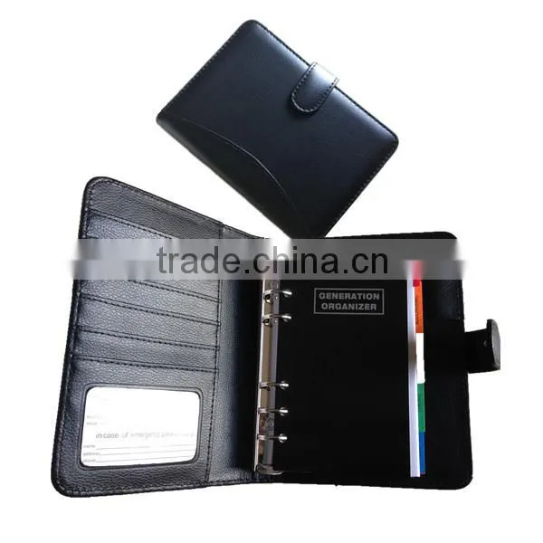 Custom 6 ring magnetic leather organizer