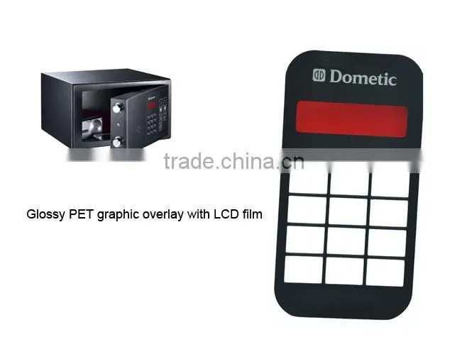Safe case application glossy PET transparency window membrane switch