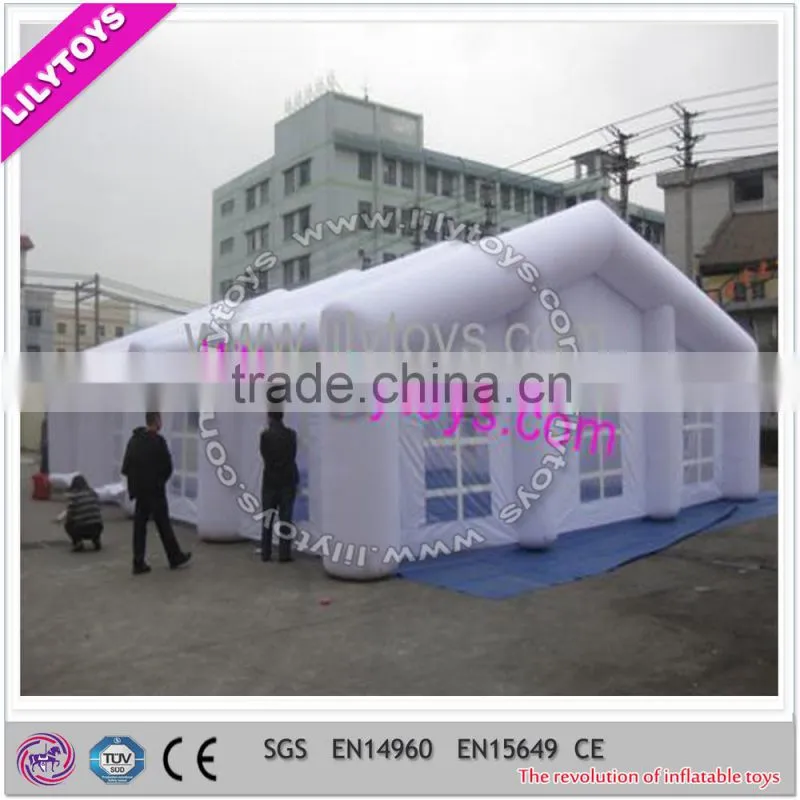 Waterproof tarpaulin tent type practical inflatable tent house for hot selling