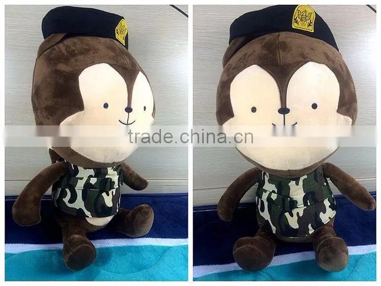 2016 fashion new fox rabbit with military uniform toy Descendants of the sun dolls
