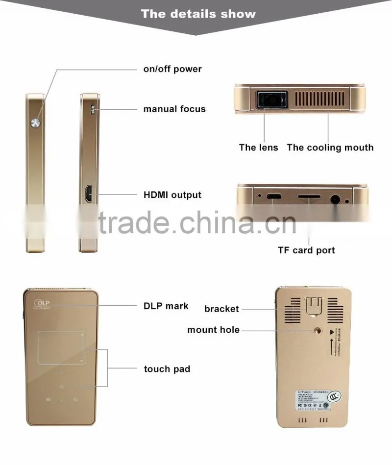 120Ansi Lumens bluetooth battery operated wifi projector