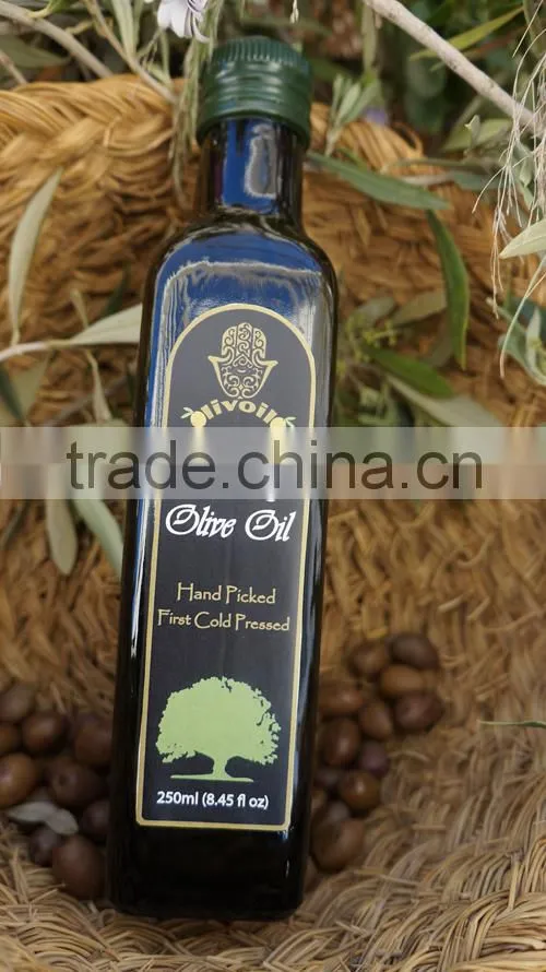 Cold Pressed Extra Virgin Olive Oil. A'Quality Extra Virgin. 100% Extra Virgin Olive Oil. Marasca Glass bottle 250 ml