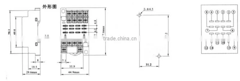 HEIGHT Hot Sale PTF08A Relay Socket / 17pin Relay Socket/General relay socket with High Quality Factory Price