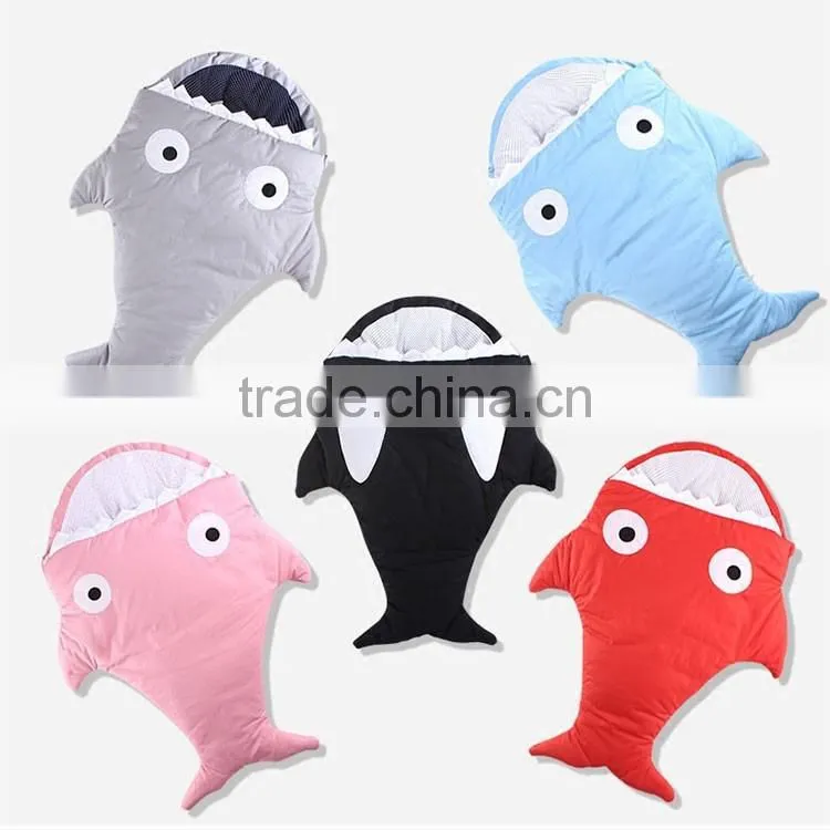 Christmas gift wholesale soft cotton baby kids children adults shark tail blanket sleeping bag