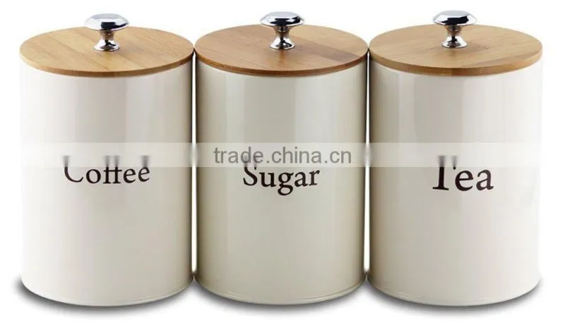 New Stylish Glossy Metal Sealed Coffee Tea Sugar Tin Canister