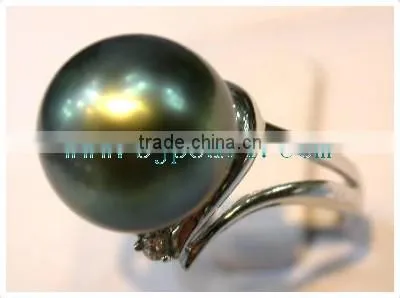 green seawater pearl ring