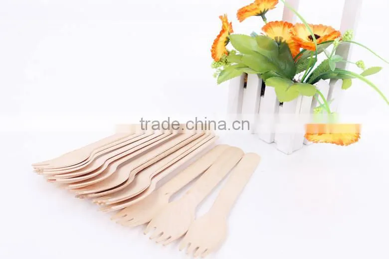 Manufacture 24pcs disposable wooden forks/knife/spoon