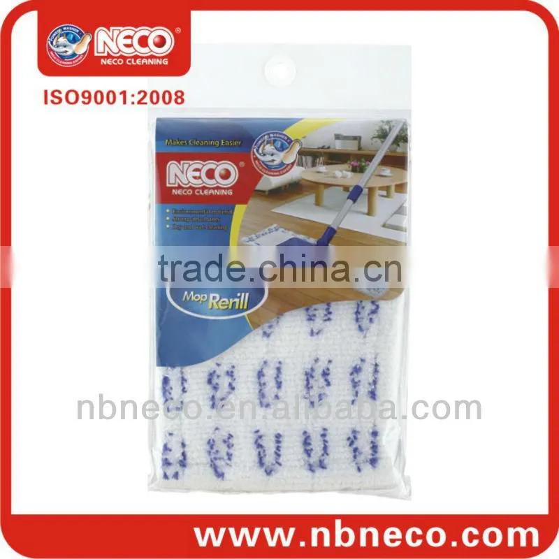 Blue and white interval microfiber mop refill