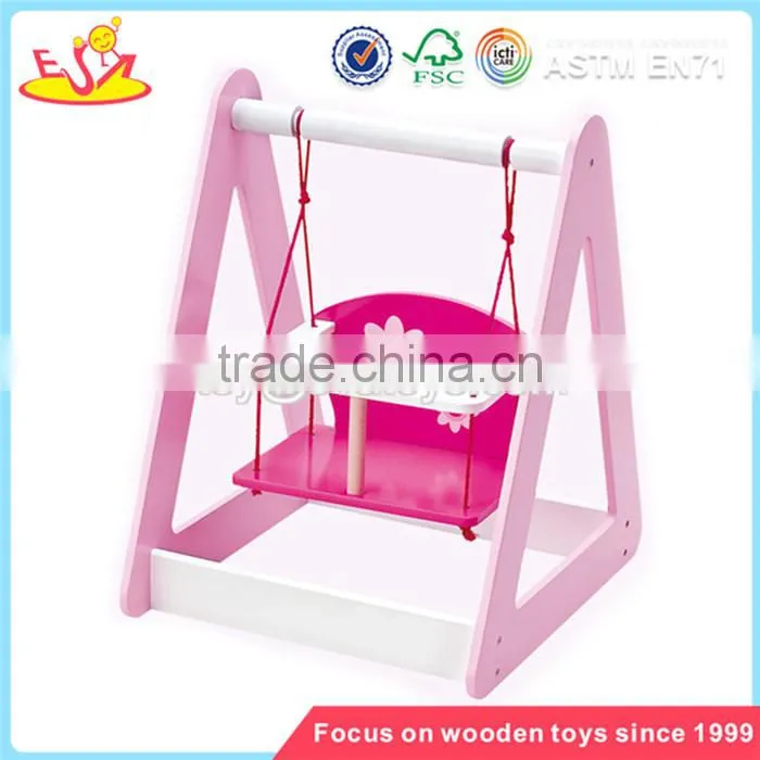 Wholesale pink wooden doll chair for kids lovely toddler wooden doll chair bring fun W08F024