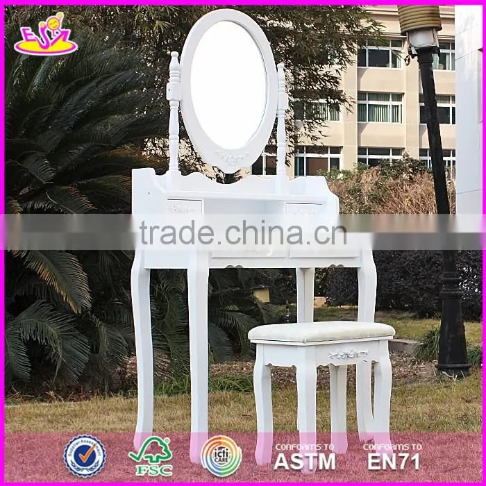 2017 New design luxurious bedroom solid wooden dressing table with drawers W08H071