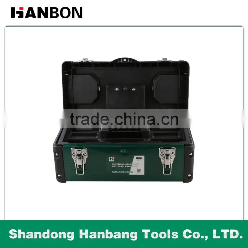 plastic cover iron toolbox/toolkit with high grade