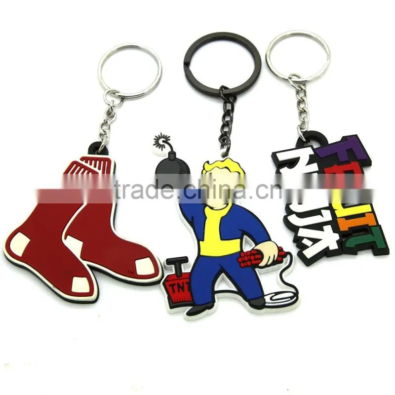 Promotional gifts rubber keychain custom pvc keychain plastic silicone keychains