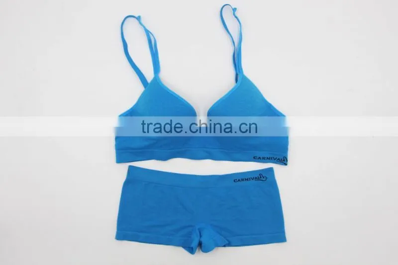 Seamless Women Sport bra set without steel ring Ladies underwears and panties girls bra and boyshort