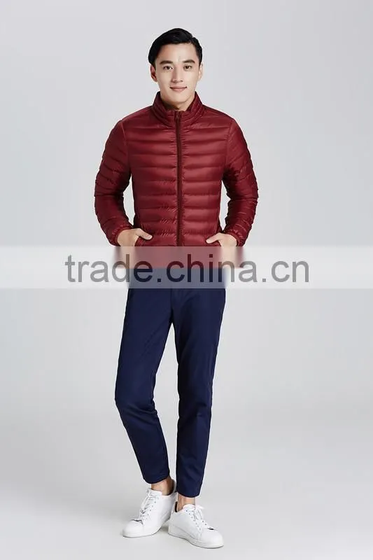 Ultra thin foldable men winter duck down jacket