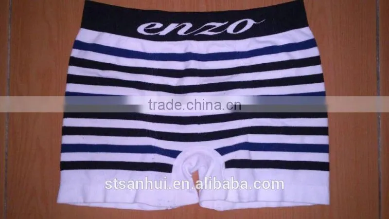 Sexy hot men's basic stripe printing seamless boxer underwear