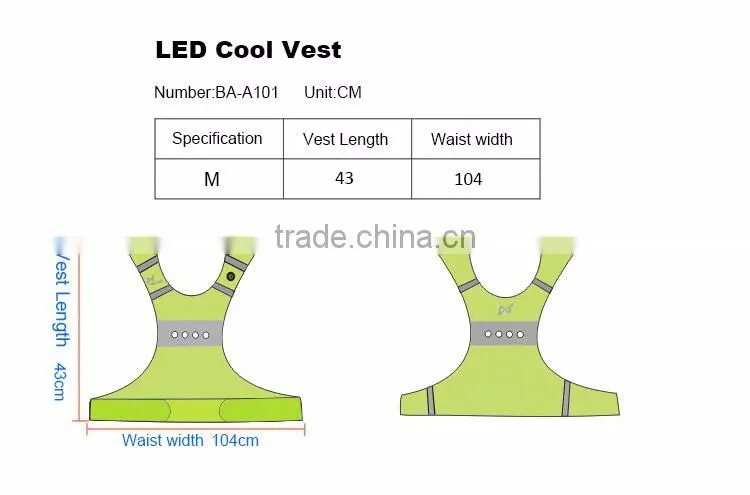 Wildsaver running LED warning summer sports wear men