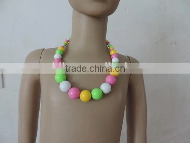 baby girl necklaces round pearl jewelry colorful kids clothing decor