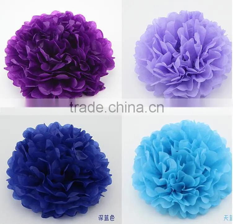 Beautiful colored tissue paper pompoms for party decoration