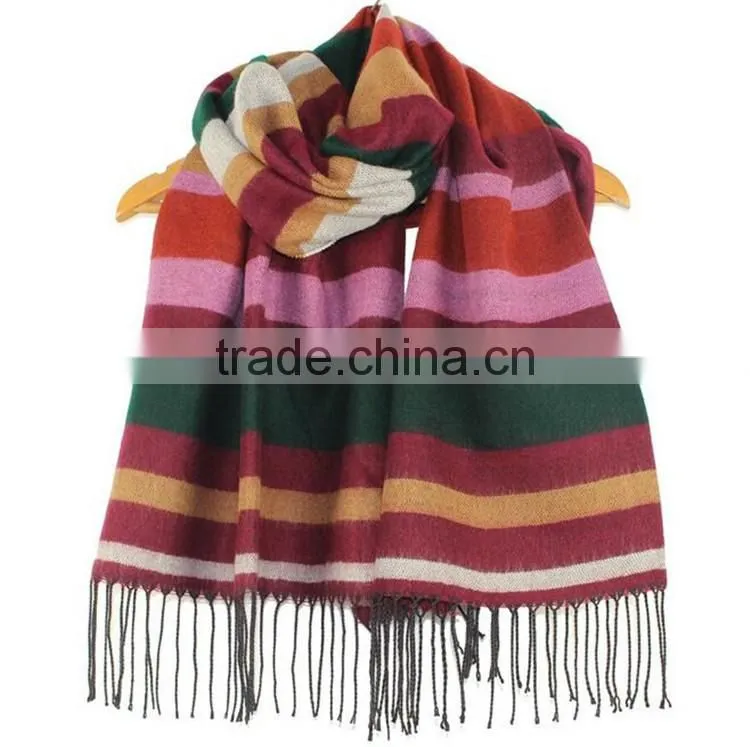 Factory supplier newest strip pashmina scarf from manufacturer