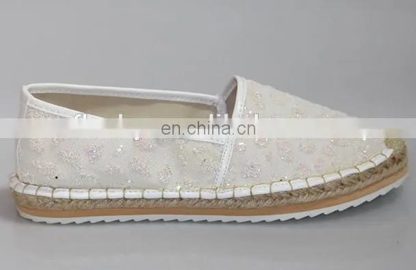 Wholesale fashion white lady casual shoes high heel espadrilles shoes 2016