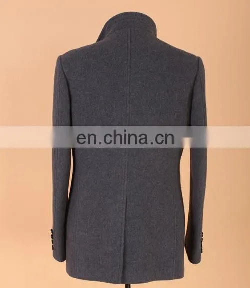 Wholesale Men's Slim Fit Long Single Breasted Coat Panel Wool Cashmere Jacket