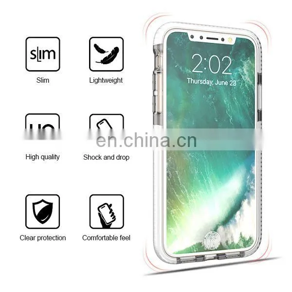 Diamond Pattern Lightweight Anti Drop Soft TPU + TPE Buffer Bar Back Cover Case for iPhone X