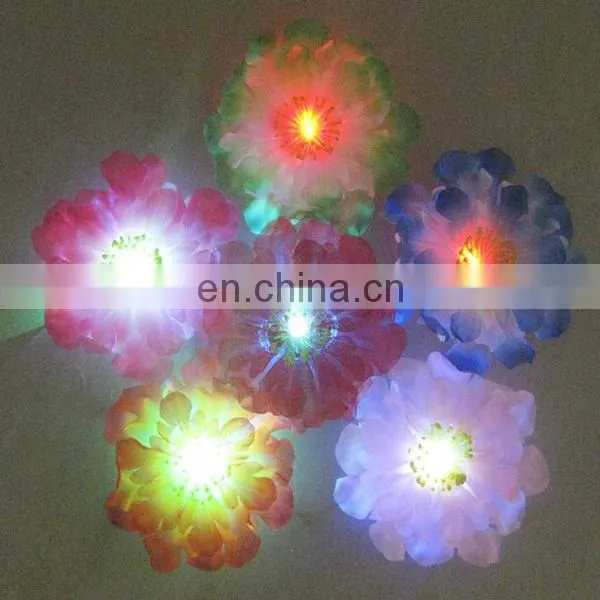 Hot sale led flashing brooch colorful flower brooch handmade flower brooches