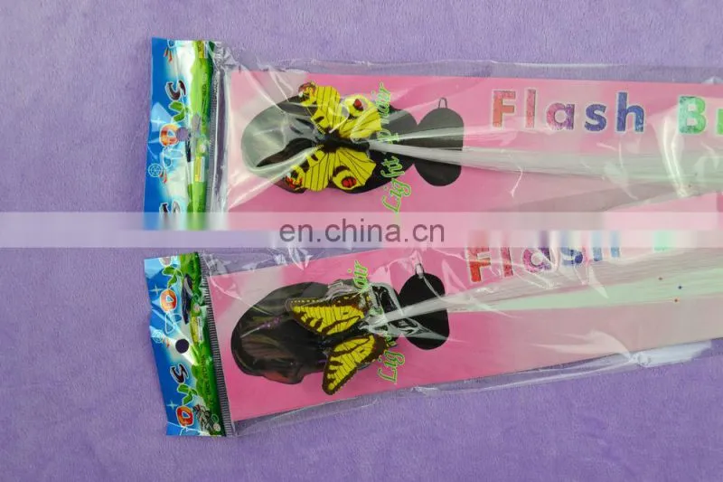 Hot sale decoration glowing flash braid light up hair fiber hair braid /flashing Braid for Party