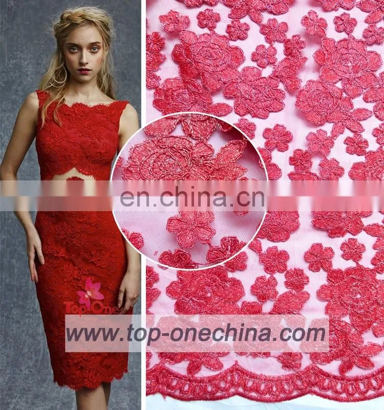 China suppliers handwork embroidery designs/handwork beaded lace fabric/handwork 3d embroidery lace fabric for wedding party