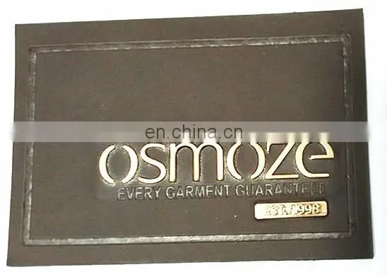 Brown leather patches, leather labels with customized hardware