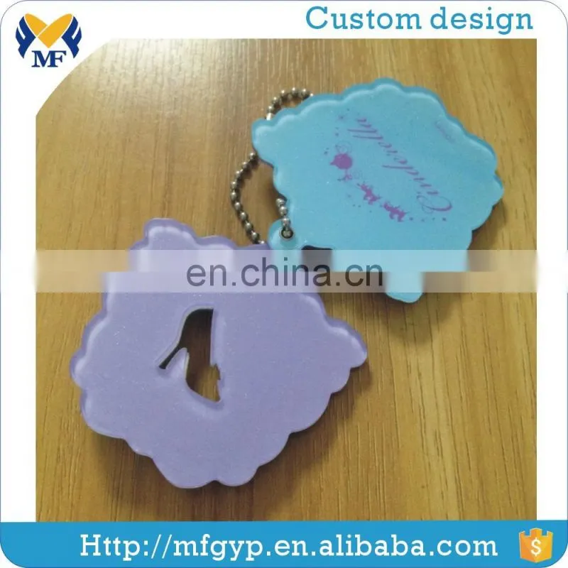 Custom logo clear plastic acrylic keychains charm