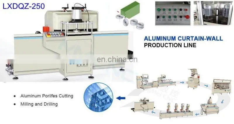 Multiple Quantity Aluminium Curtainwall/ Window/ Door Profile Tenon Milling Machine