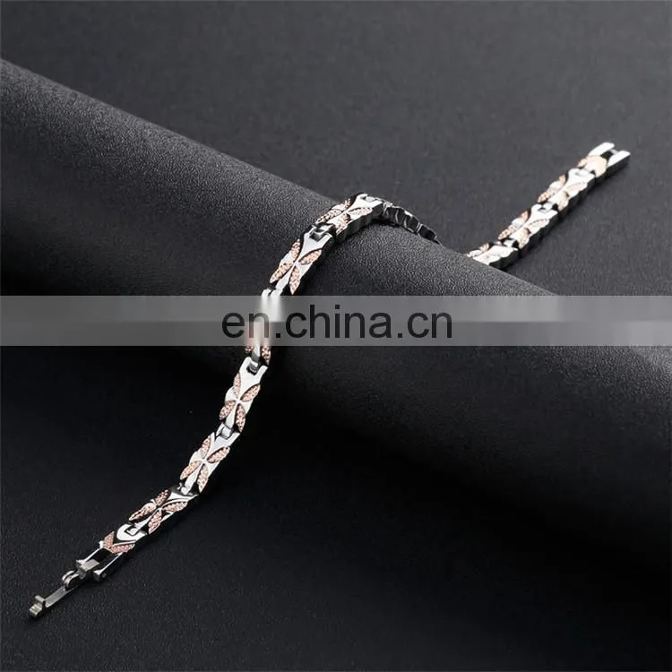 316L stainless steel adjustable blood pressure control bracelet magnetic