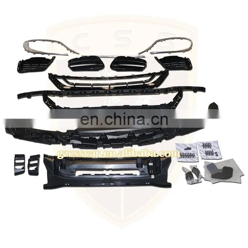 Car Accessories Auto Parts PP Material Front Bumper Rear lip Exhaust Tips 2018 Bens S class w222 S63 AMG Style Full Body Kit