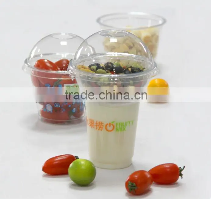 DC8S/240ml disposable PET deli container with lid,clear plastic fruit box,clear PET parfait cup