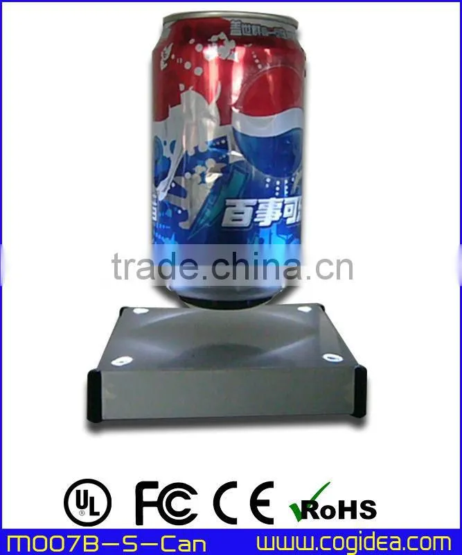 perfect bottom design magnetic floating pop display nice floating can display