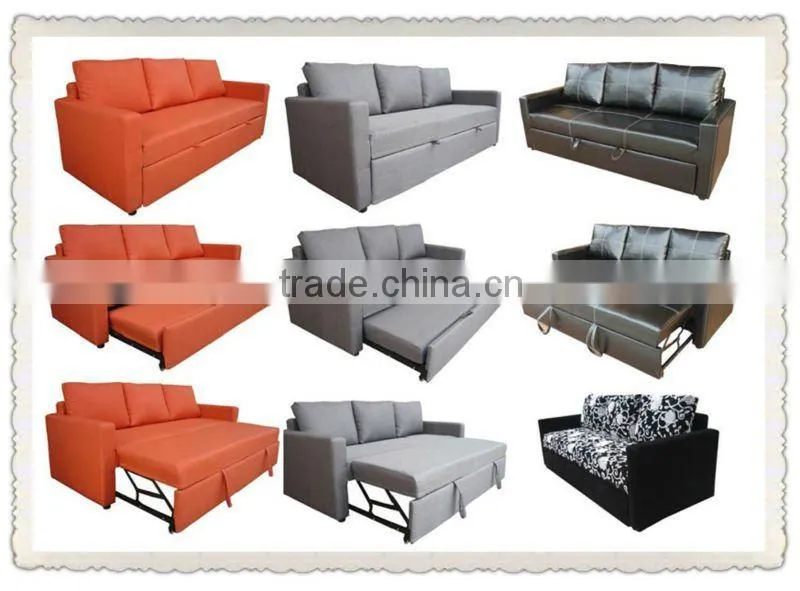 Modern Black Leather Sofa Bed