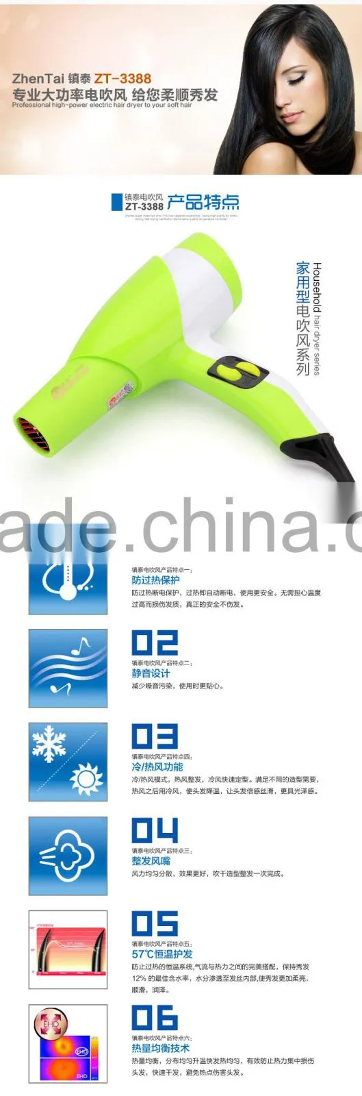 Salon Quality Hair Dryer Private Label Electric Turbo Hairdrier